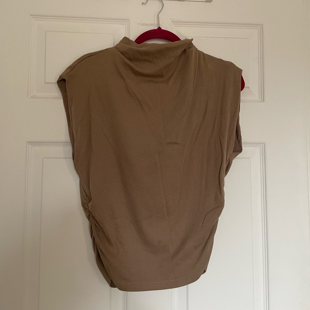 Mock neck ruched tank top